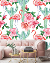 Cactus Flamingo Wallpaper